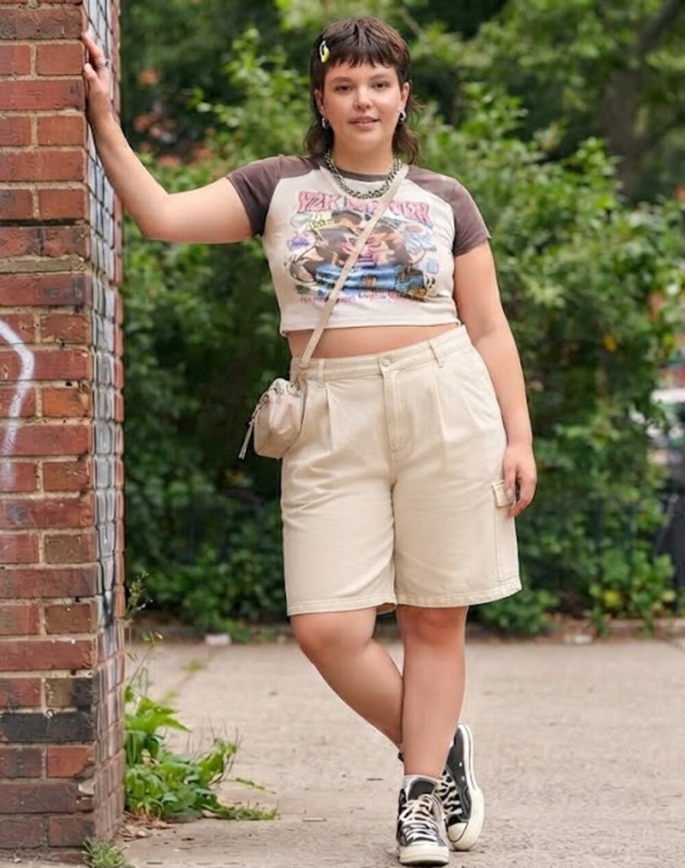 NWT Wild Fable Pleated Carpenter Bermuda Utility Shorts Ivory Women's 20
